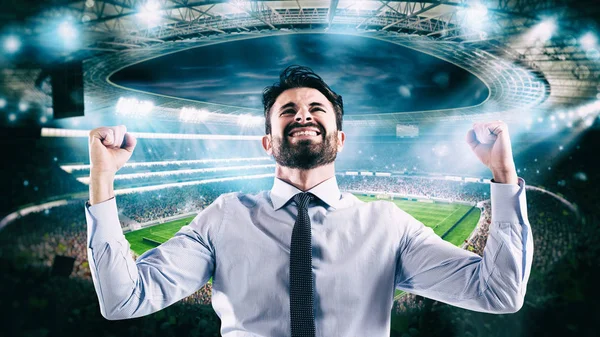 Depositphotos 274393418 Stock Photo Man Who Rejoices At The